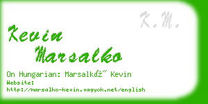 kevin marsalko business card